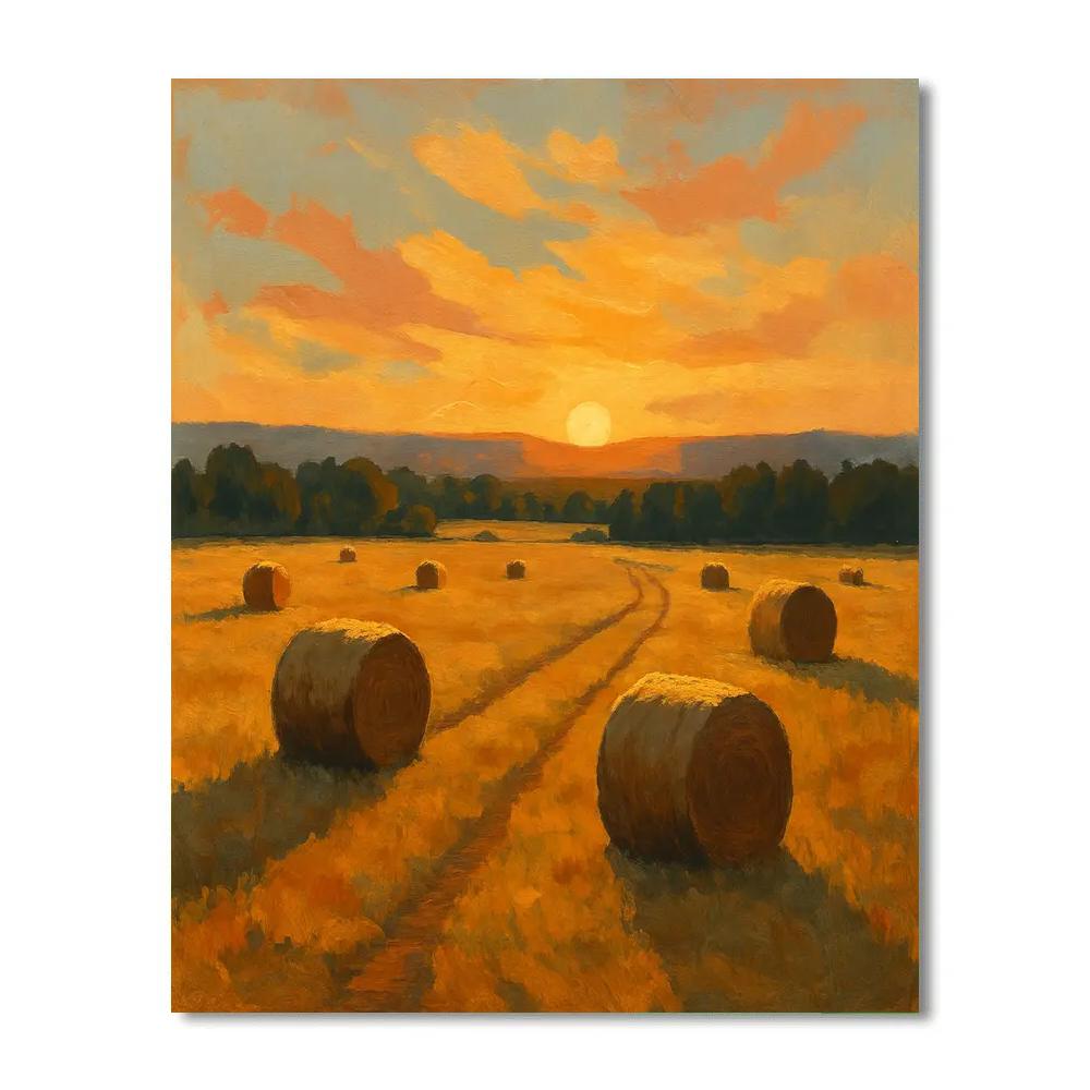 Golden Hayfield Horizon Painting by numbers kit