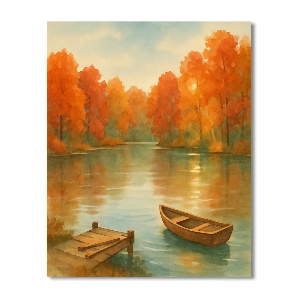 Autumn Quilt Reflections DIY paint by numbers