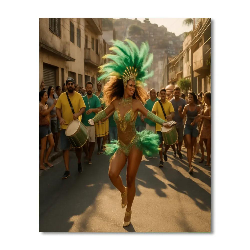 Rio Carnival Samba Street Rehearsal DIY paint by numbers
