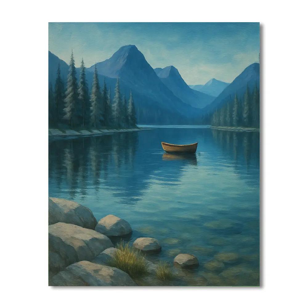 Silver Pines And Sapphire Lake Painting by numbers kit
