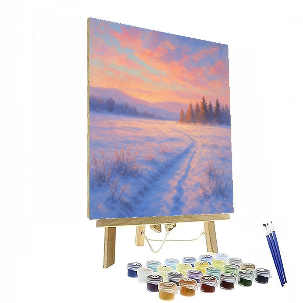 Sunrise Over Icy Meadow Path Number painting