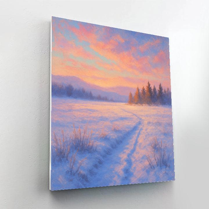 Sunrise Over Icy Meadow Path Number painting
