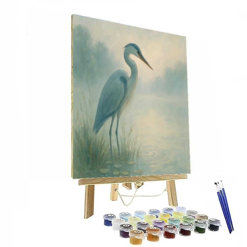 Misty Morning Heron Haven paint by color