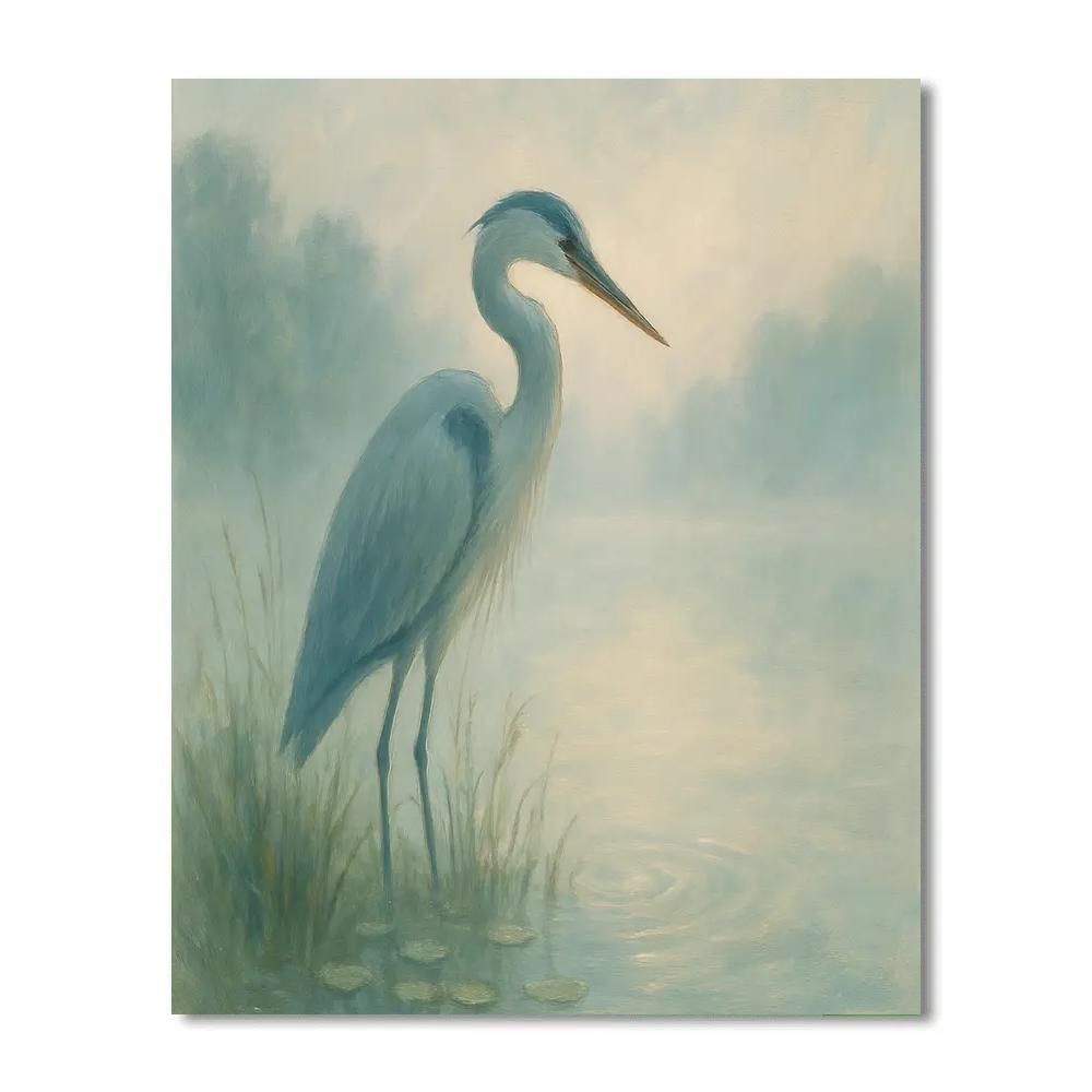 Misty Morning Heron Haven paint by color