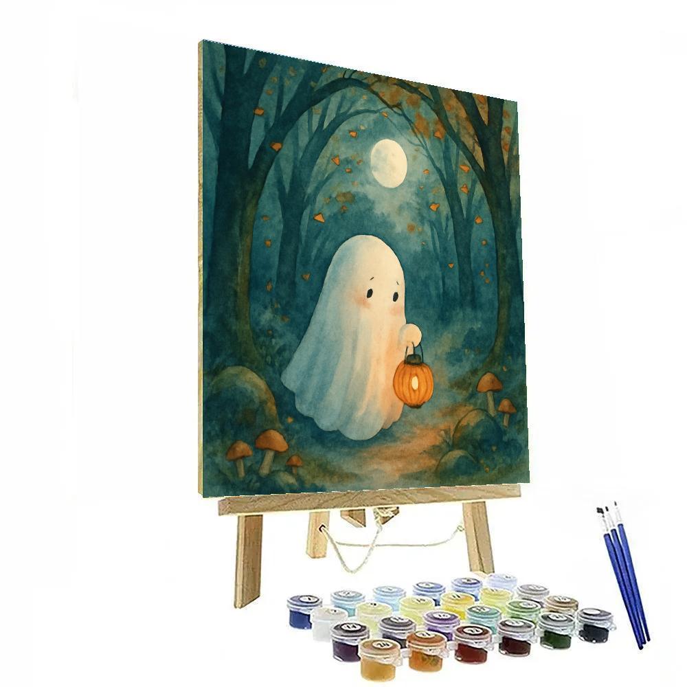Ghost Lantern Forest Path painting number kit