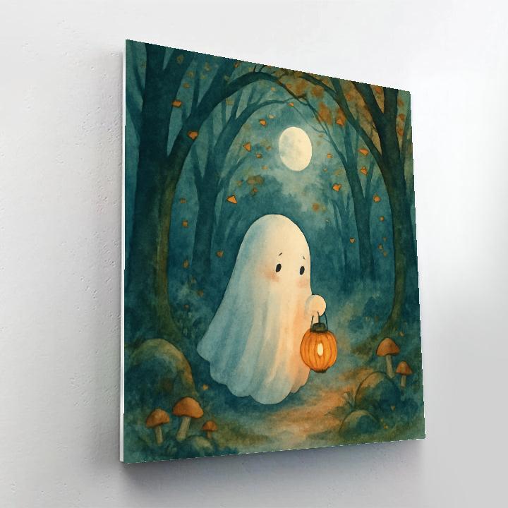 Ghost Lantern Forest Path painting number kit