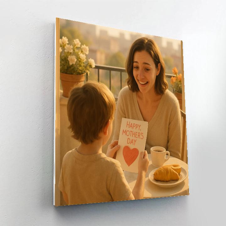 Mothers Day Breakfast Balcony Moment painting number kit