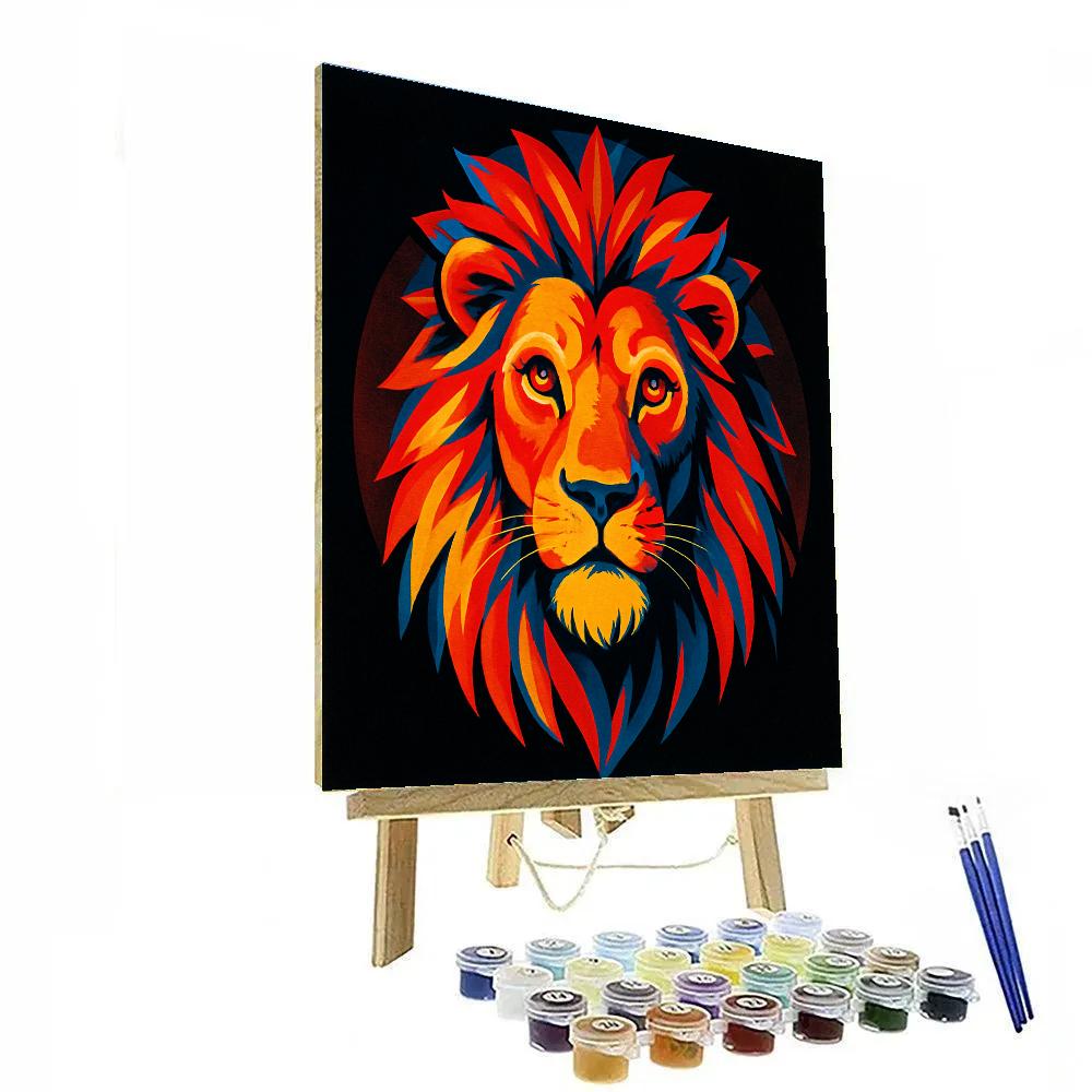 Solar Crown Lion Radiance Number painting