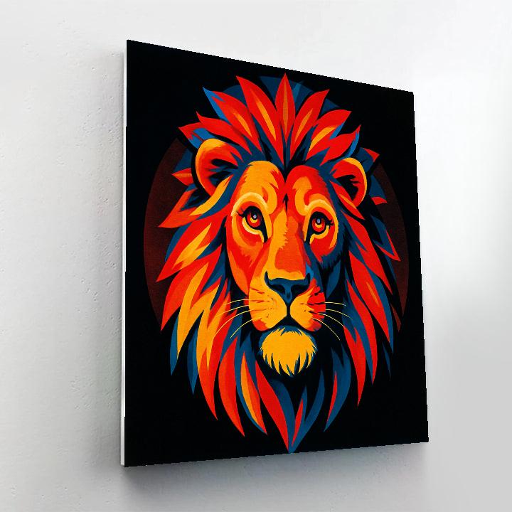 Solar Crown Lion Radiance Number painting
