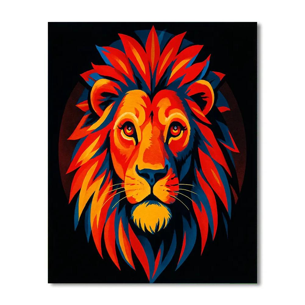 Solar Crown Lion Radiance Number painting