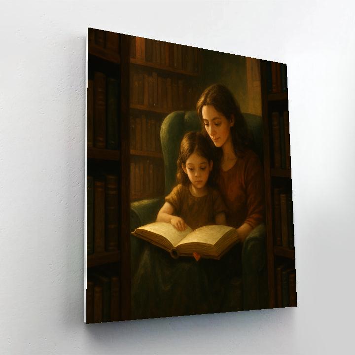 Library Corner With Mom Number painting