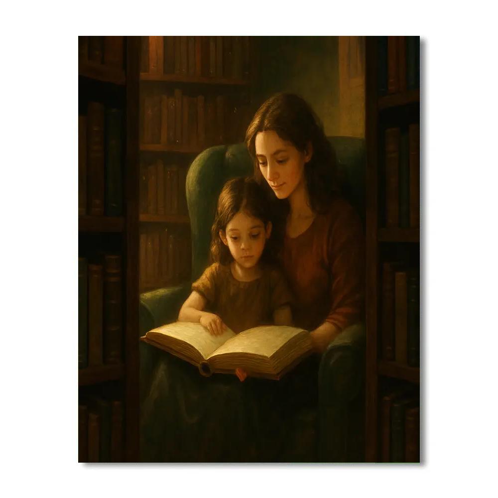 Library Corner With Mom Number painting
