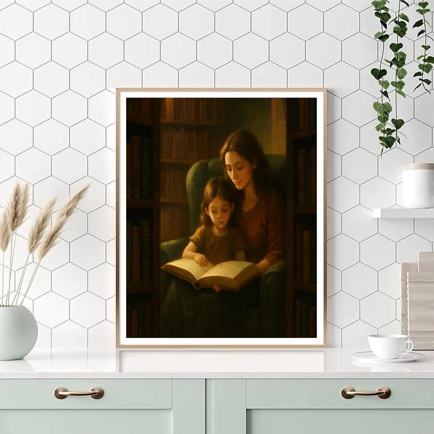 Library Corner With Mom Number painting