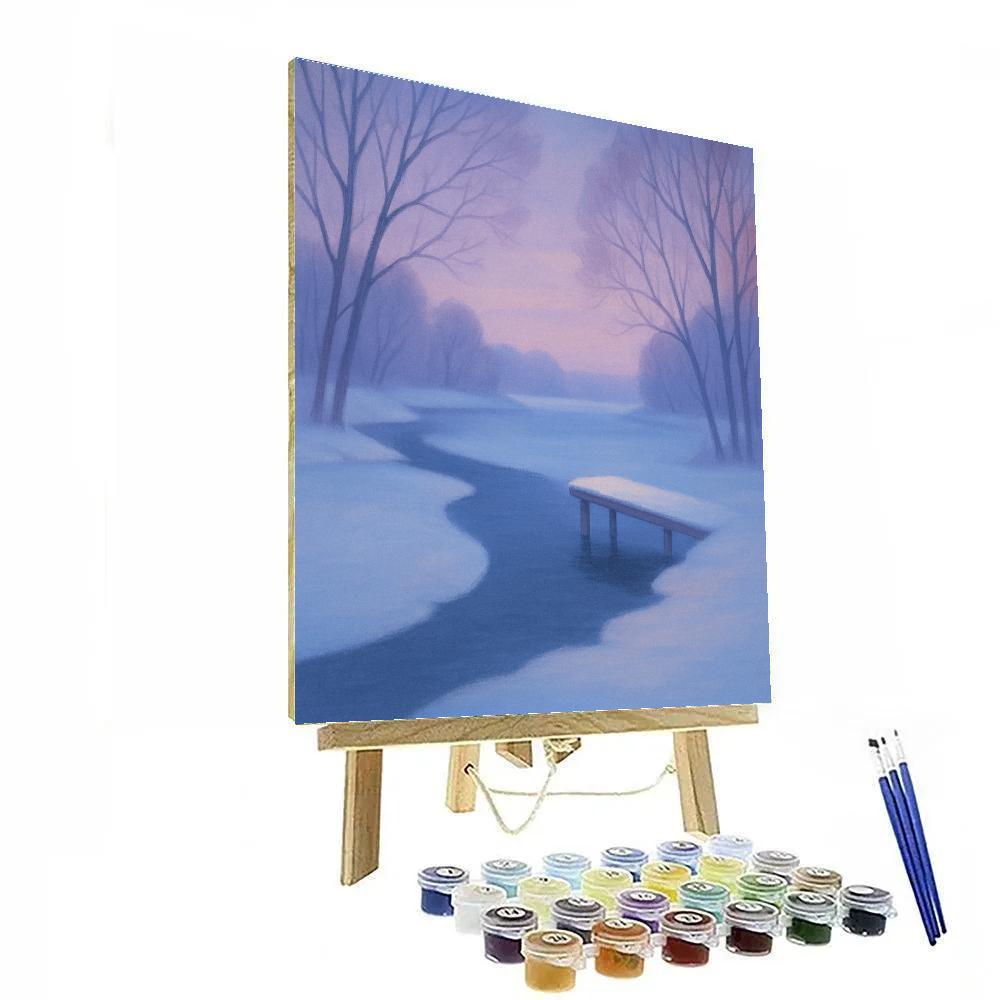 Snowglow Lake In Winter Hush Paint by numbers kits
