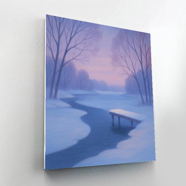 Snowglow Lake In Winter Hush Paint by numbers kits