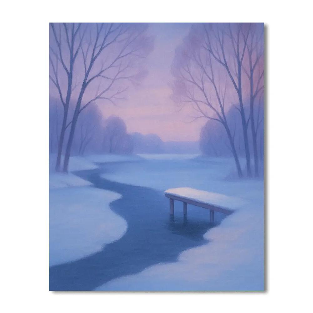 Snowglow Lake In Winter Hush Paint by numbers kits