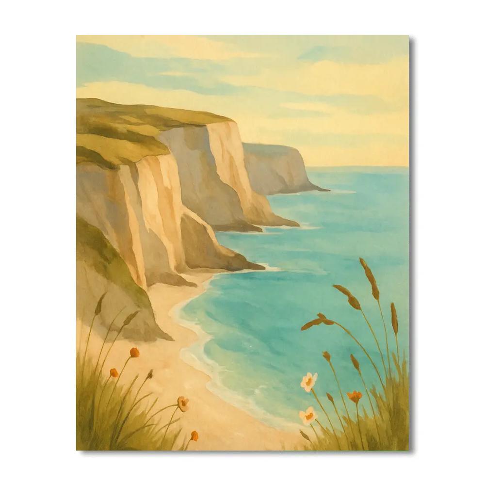 Coastal Cliffs In Soft Morning Painting by numbers kit
