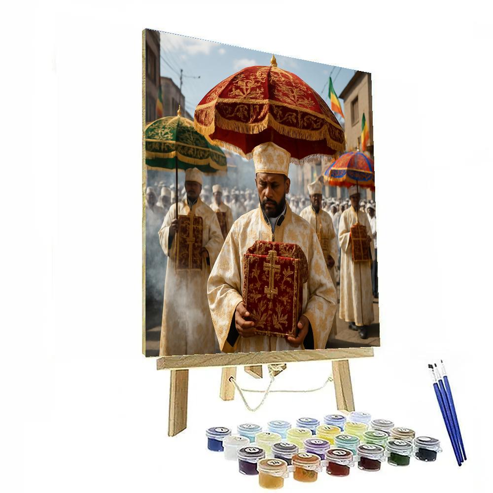 Ethiopian Timkat Procession In Addis Ababa paint by color