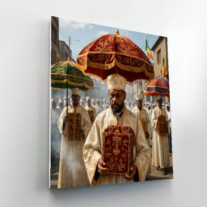 Ethiopian Timkat Procession In Addis Ababa paint by color