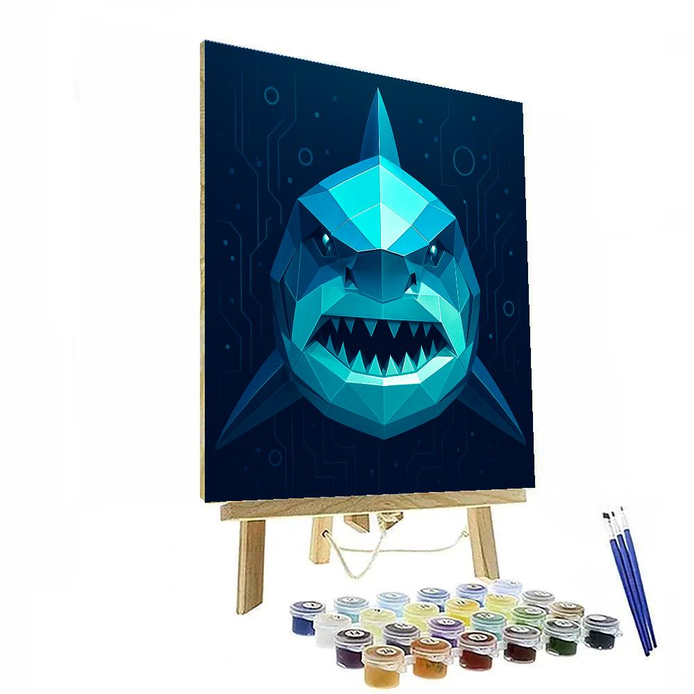Cyber Reef Shark Sentinel Paint by numbers kits