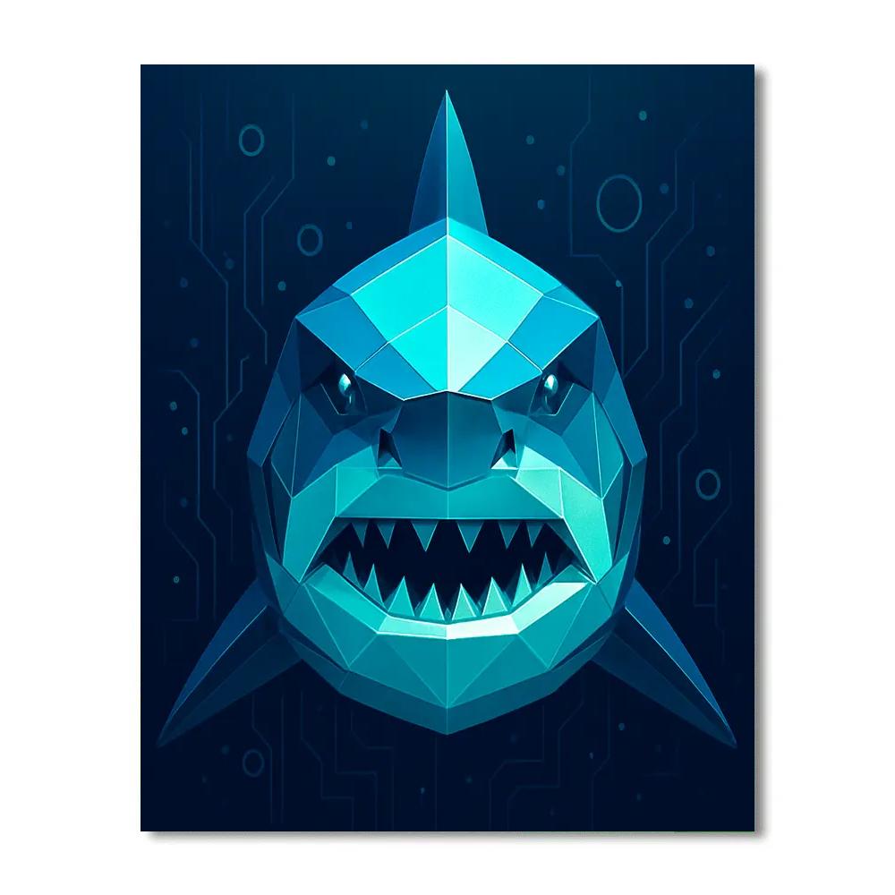 Cyber Reef Shark Sentinel Paint by numbers kits