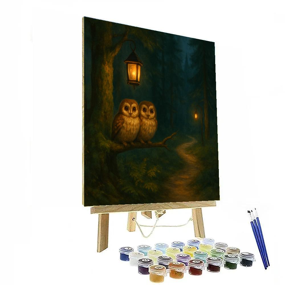 Lantern Path Owls In The Clearing Number painting