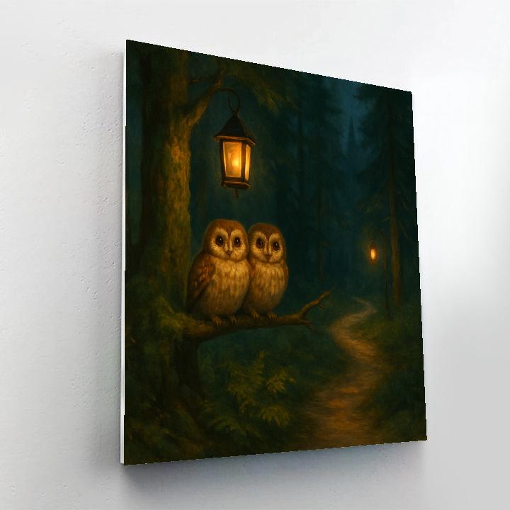 Lantern Path Owls In The Clearing Number painting