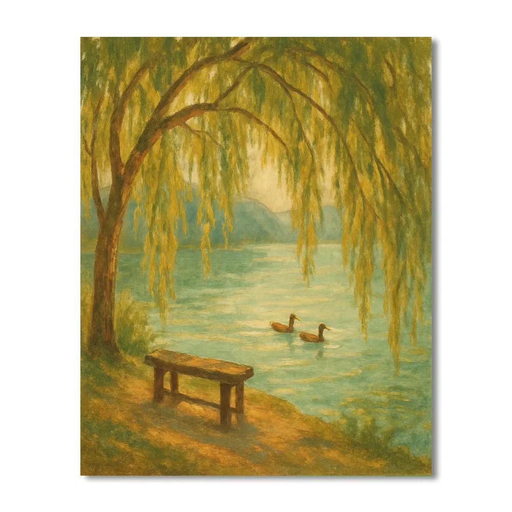 Willow Nook By The Lakeside Number painting