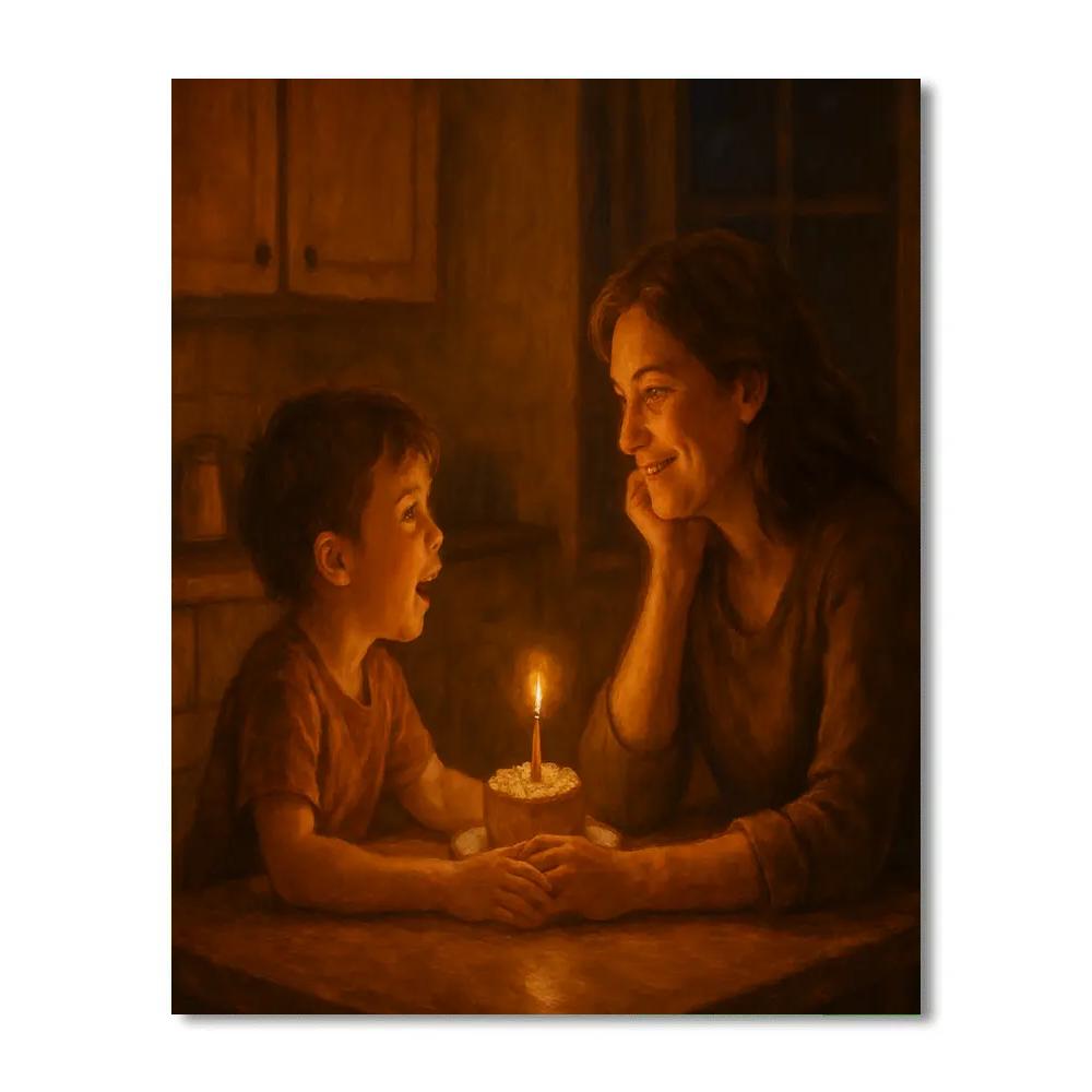 Evening Kitchen Stories With Mom Painting by numbers kit