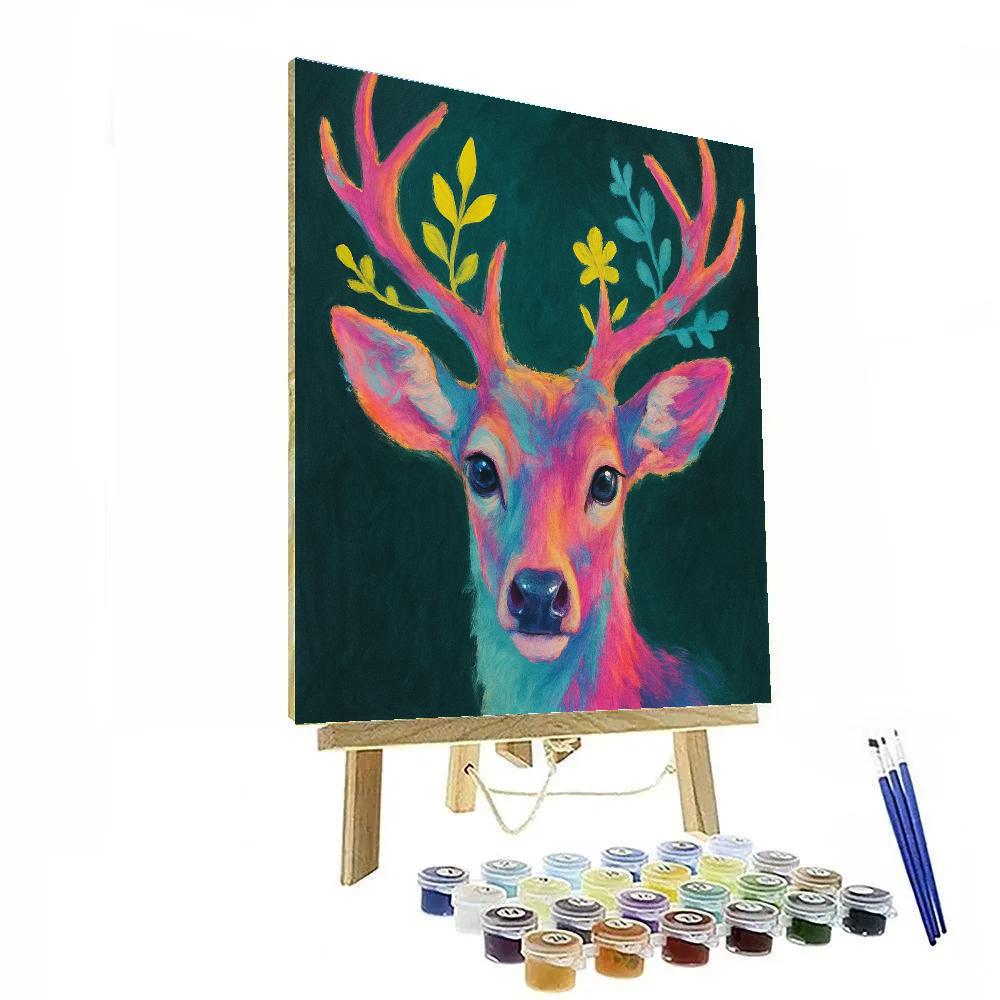 Electric Meadow Deer Reverie paint by color