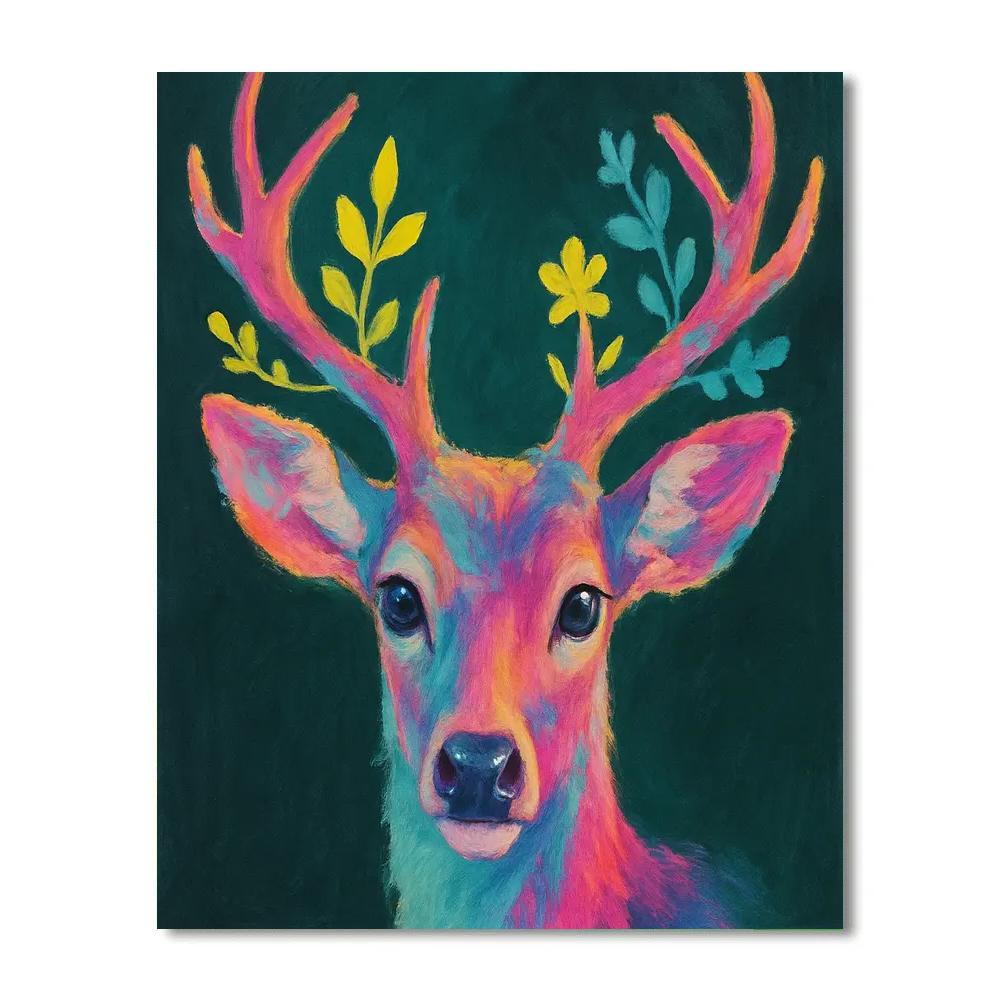 Electric Meadow Deer Reverie paint by color