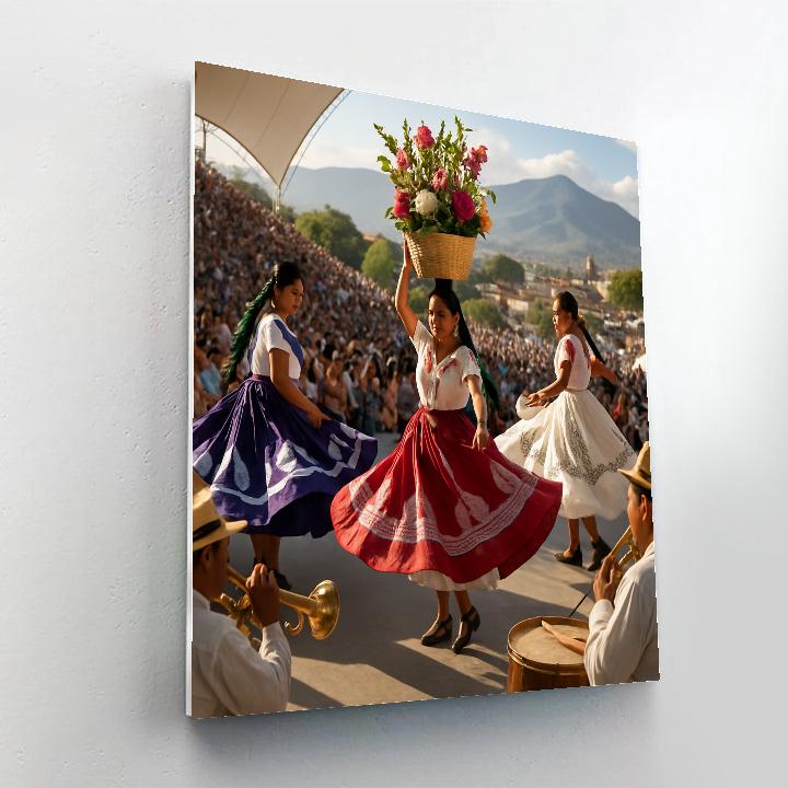 Mexican Guelaguetza Dance Performance paint by number