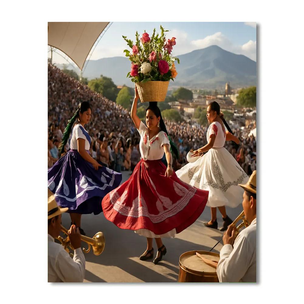 Mexican Guelaguetza Dance Performance paint by number