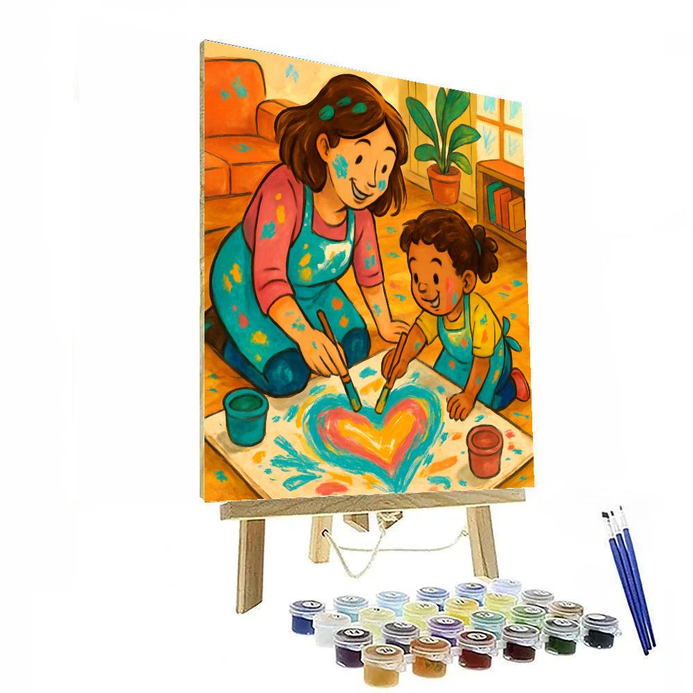 Painting Together With Mom DIY paint by numbers