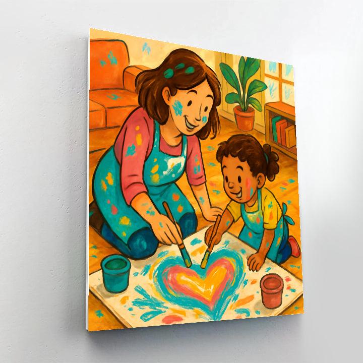 Painting Together With Mom DIY paint by numbers