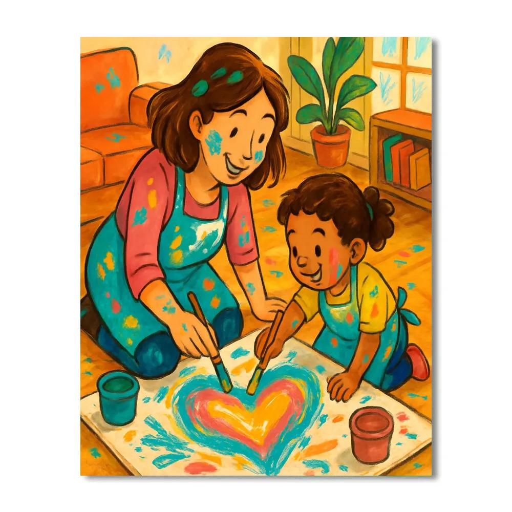 Painting Together With Mom DIY paint by numbers