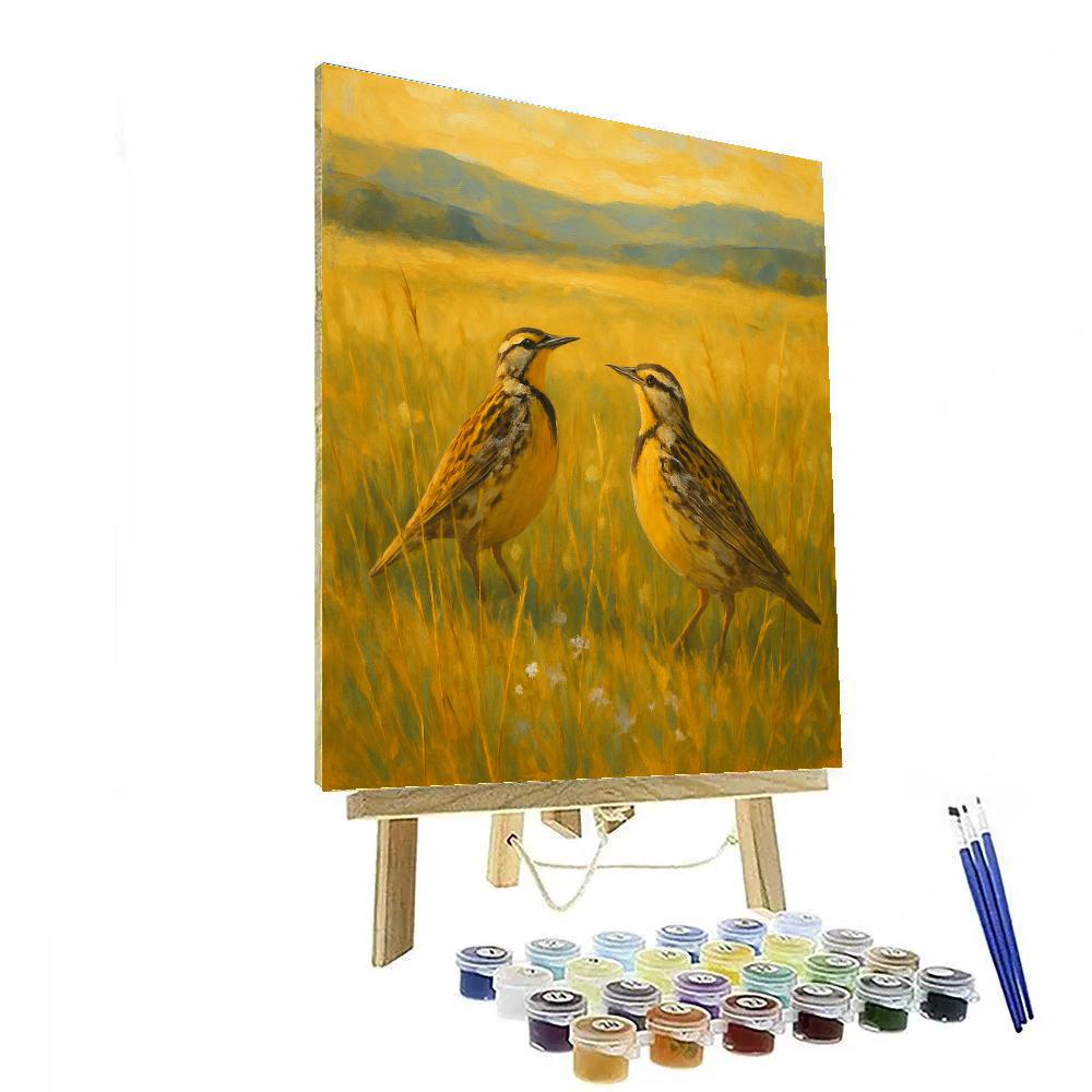 Golden Meadow Larks At Rest Paint by numbers kits