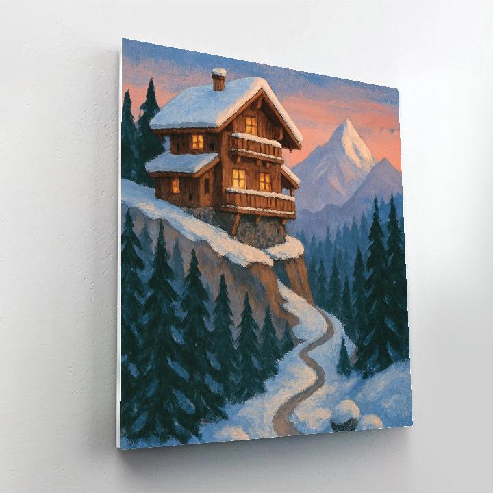 Twilight Chalet Above The Pines DIY paint by numbers