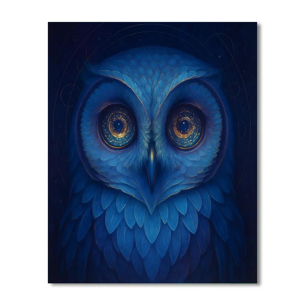 Galactic Owl Timekeeper painting number kit