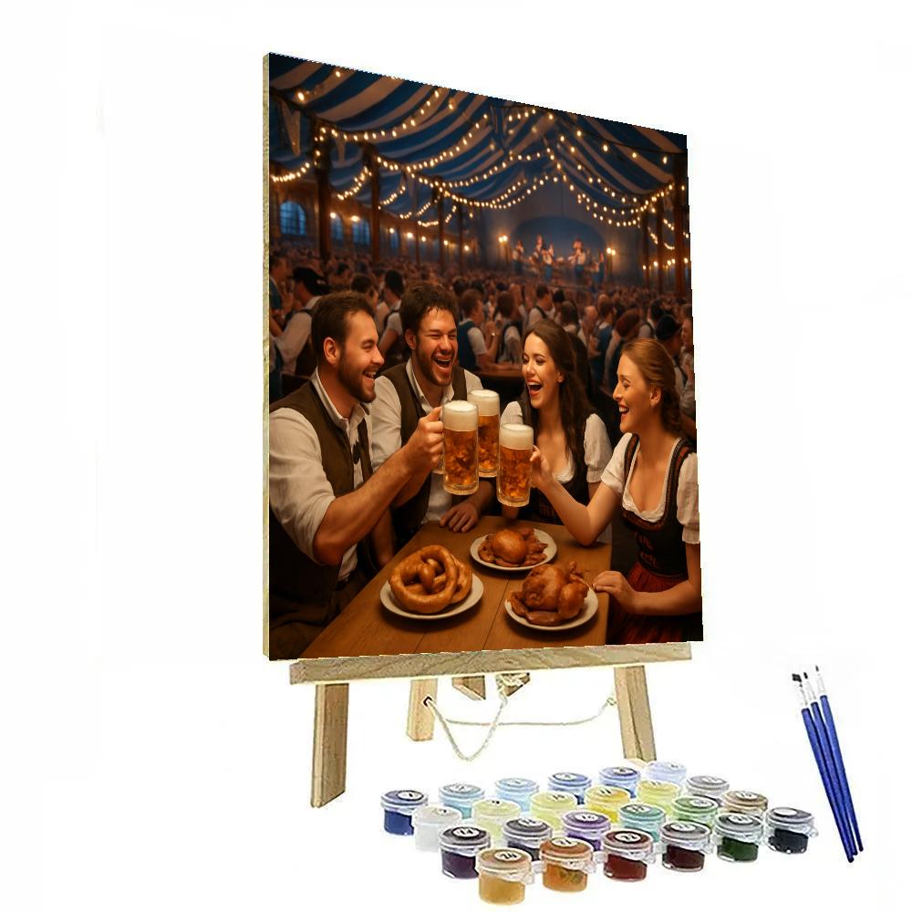 German Oktoberfest Beer Tent Evening DIY paint by numbers