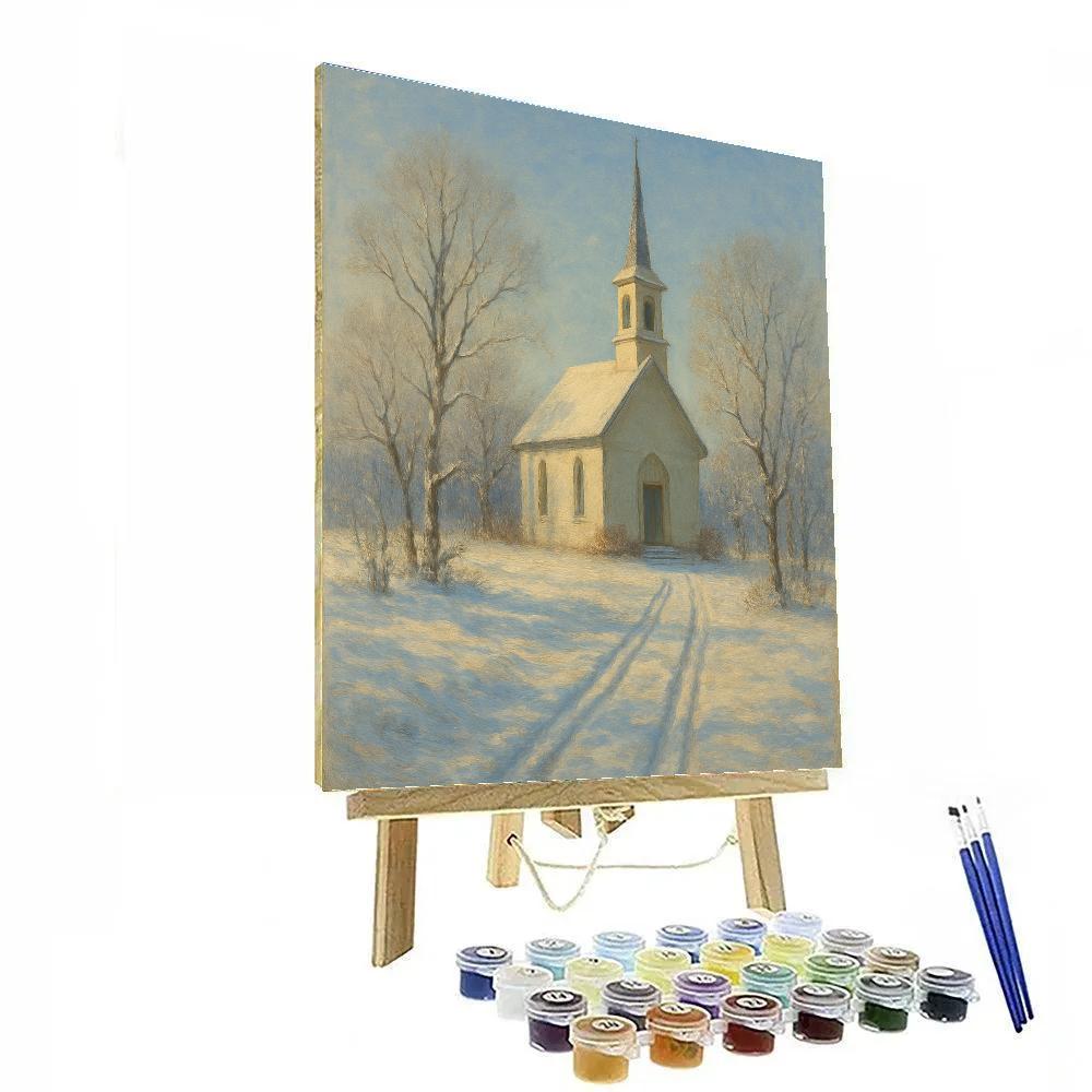 Crystal Morning Over Country Church paint by number