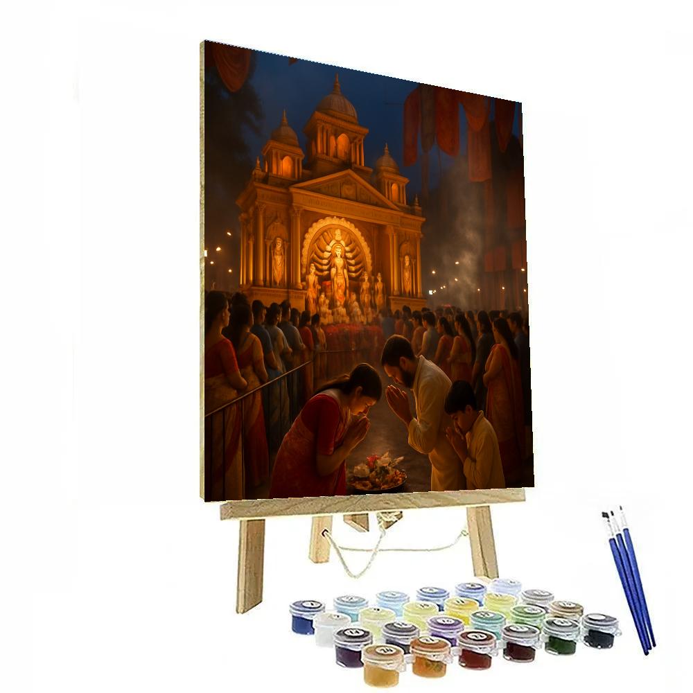 Hindu Durga Puja Kolkata Pandal Paint by numbers kits