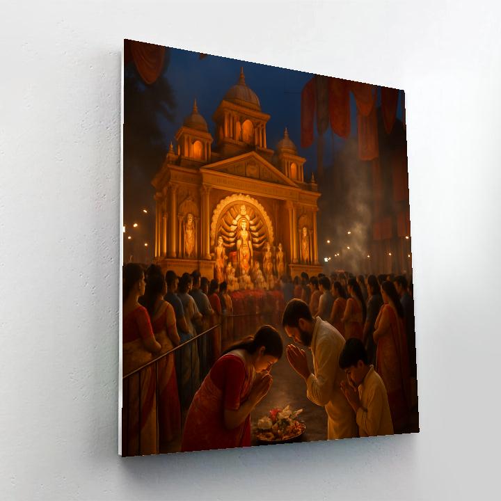Hindu Durga Puja Kolkata Pandal Paint by numbers kits