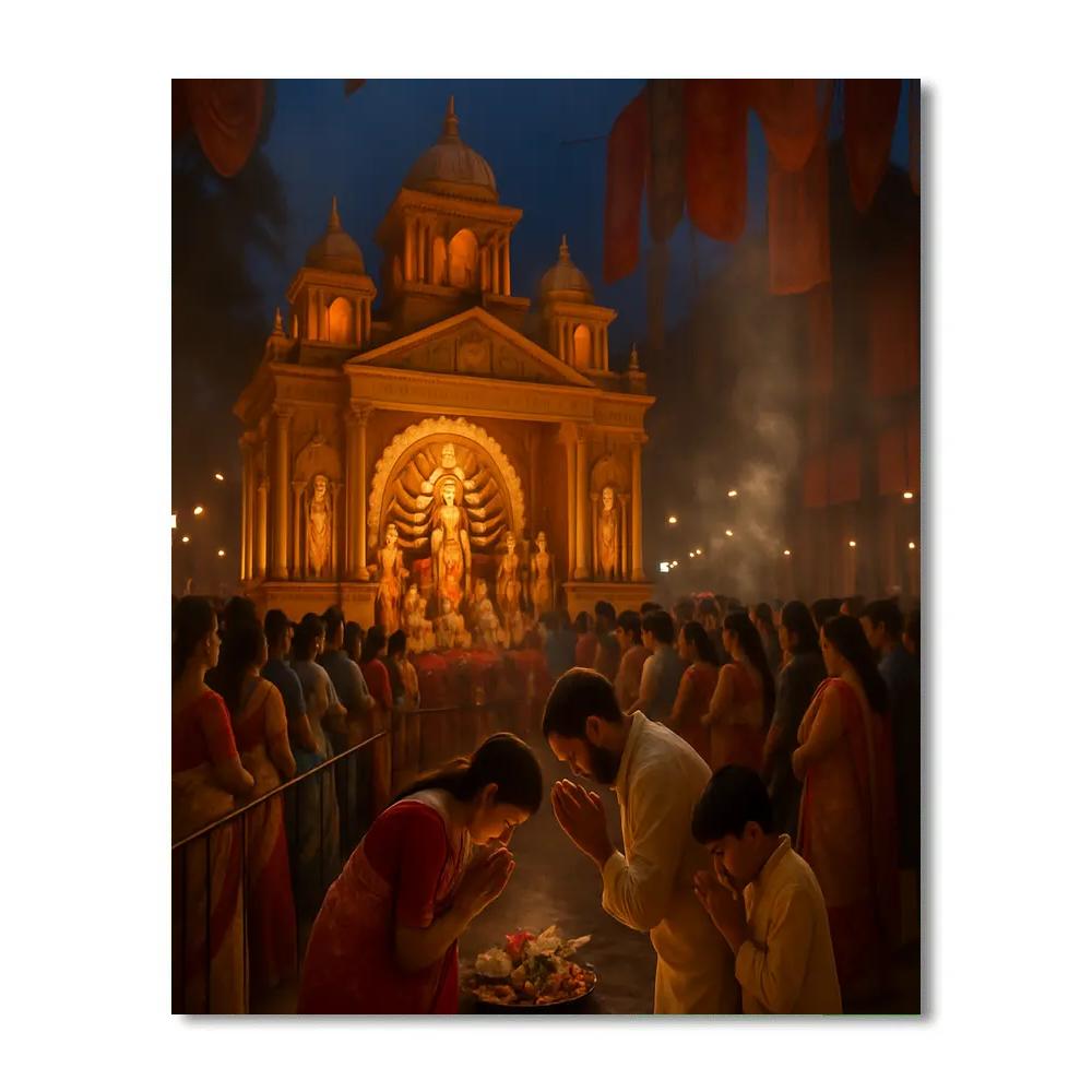 Hindu Durga Puja Kolkata Pandal Paint by numbers kits