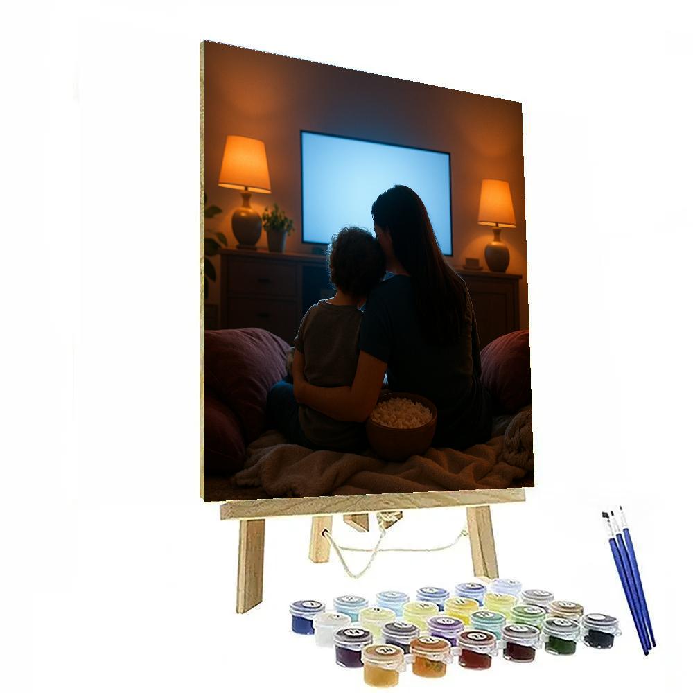 Movie Night Blanket Nest With Mom DIY paint by numbers