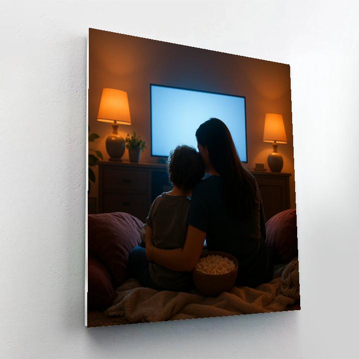 Movie Night Blanket Nest With Mom DIY paint by numbers