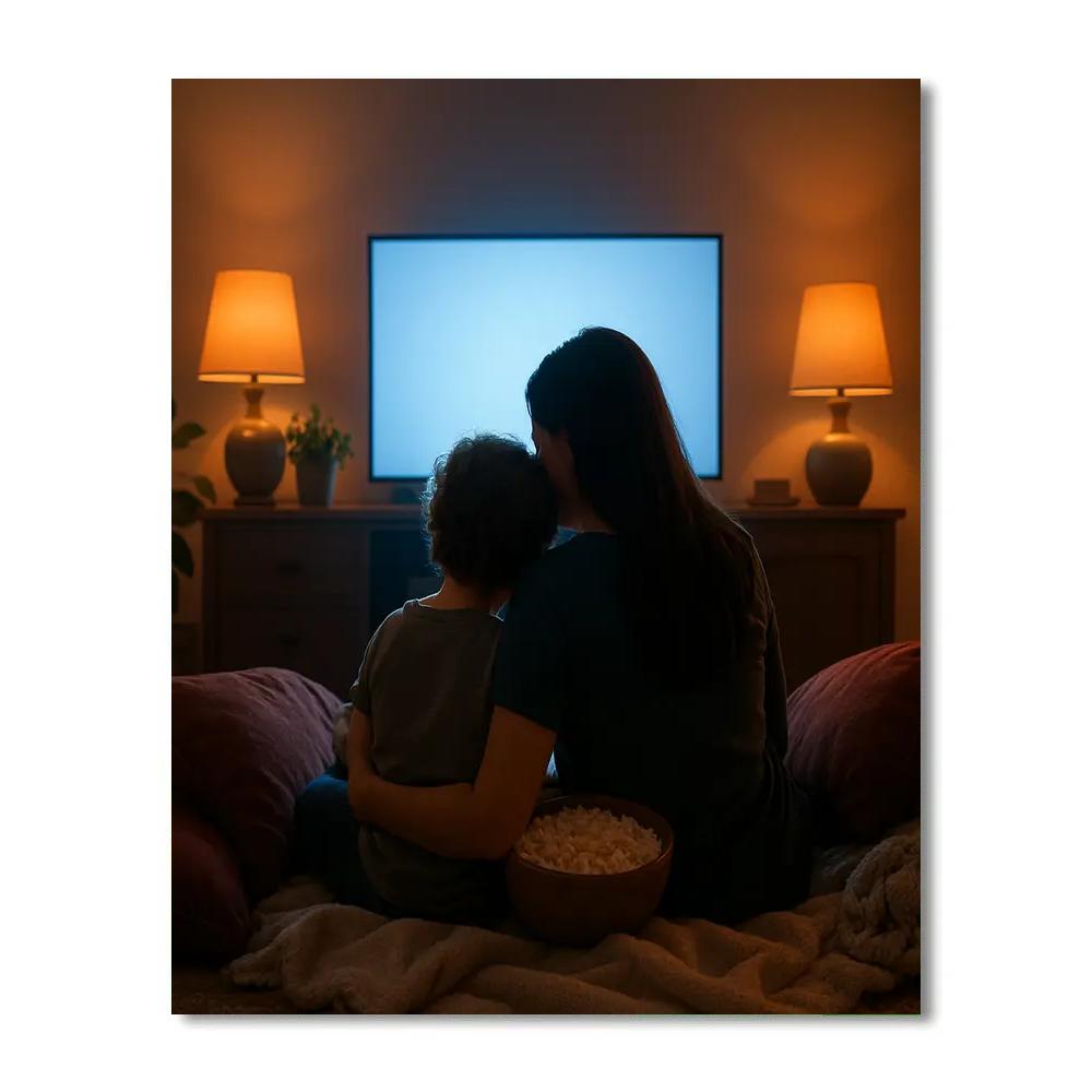 Movie Night Blanket Nest With Mom DIY paint by numbers