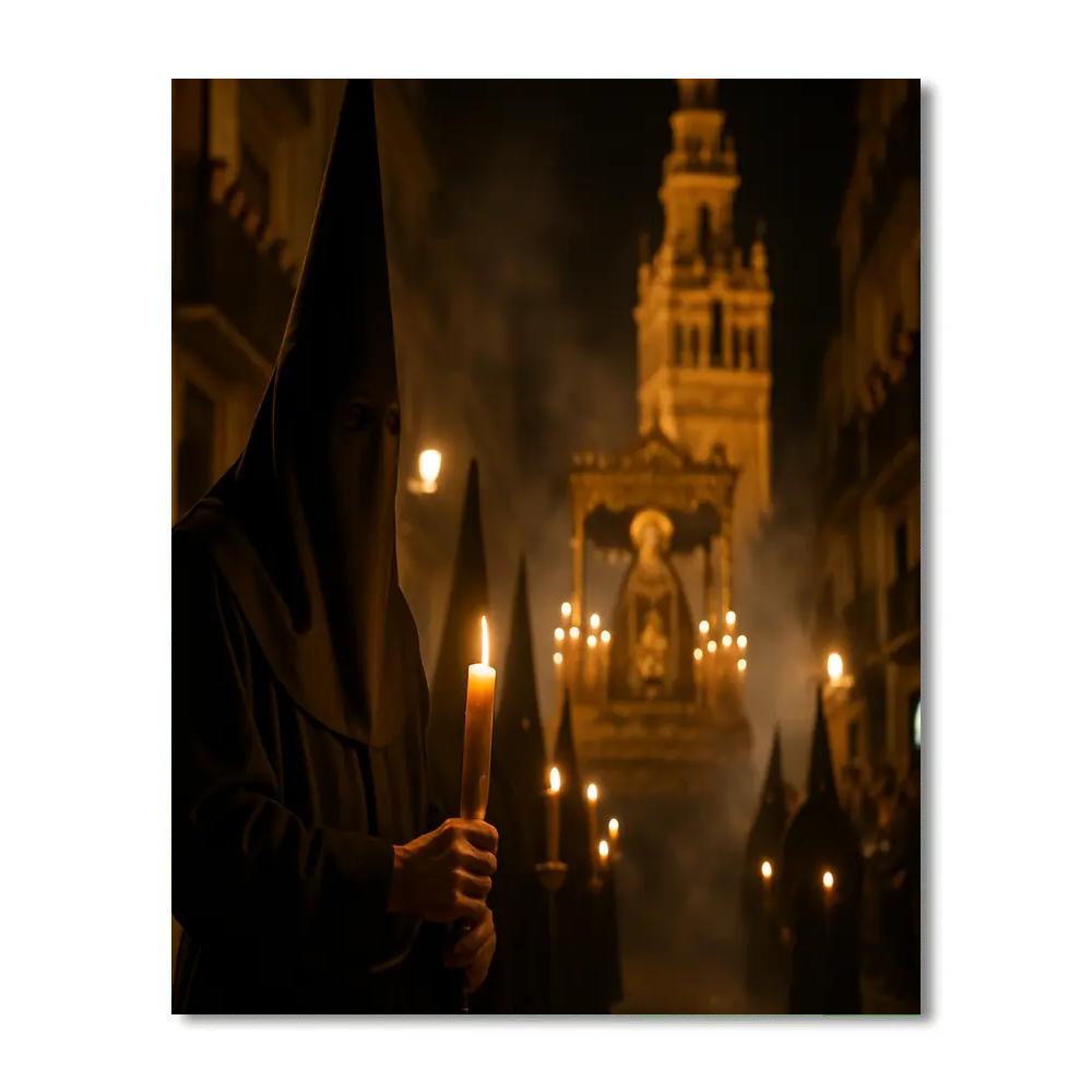 Spanish Semana Santa Night Procession painting number kit