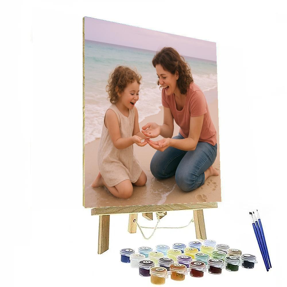 Seashore Shell Hunt With Mom Paint by numbers kits
