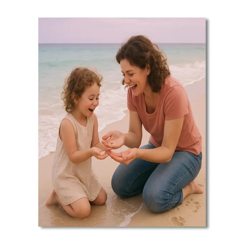 Seashore Shell Hunt With Mom Paint by numbers kits